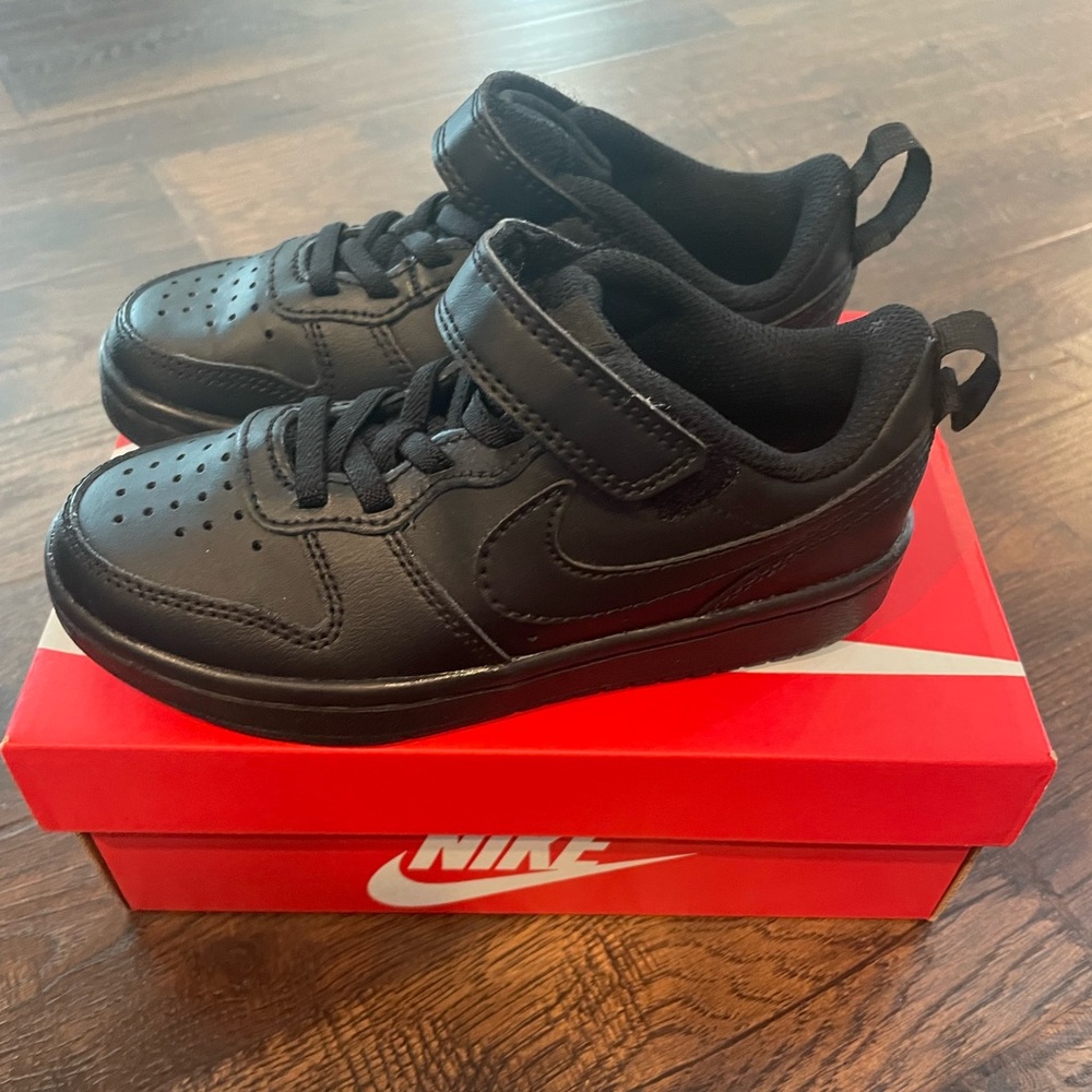 KIDS NIKE COURT BOROUGH LOW 2. Black on black, size 11. Brand new with box.